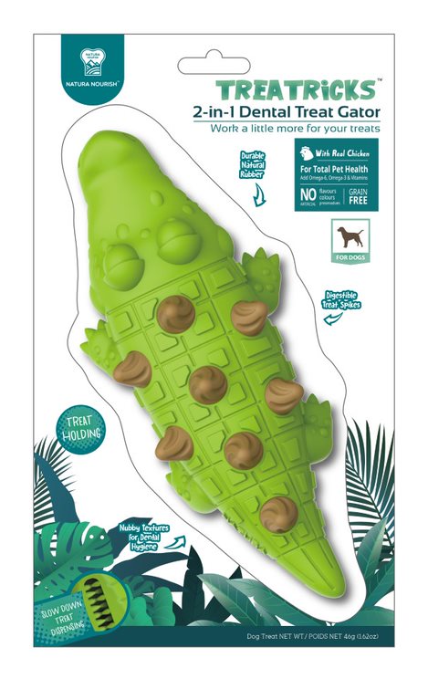 Natura Nourish Treatricks 2-1 Gator Dental Treats Dispenser